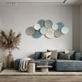 thumbnail image 4 of LuxenHome Distressed Multi-Color Pastels 47.4-Inch Wide Abstract Metal Wall Décor, 4 of 10
