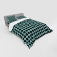 thumbnail image 3 of Modern Duvet Cover Set, Moroccan Eastern Orient Pattern with Blank Backdrop Artwork, Bedding Set with Shams and Fitted Sheet, 3 Sizes, by Ambesonne, 3 of 3
