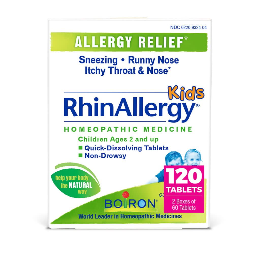 Boiron RhinAllergy Kids Tablets, Homeopathic Medicine for Allergy Relief Sneezing, Runny Nose