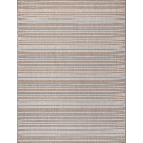 Beverly Rug Outdoor Rugs 4' x 6' Patio, Porch, Garden Beige and White