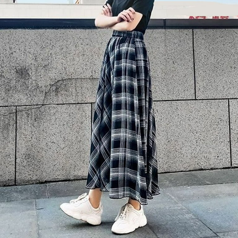 Plaid maxi skirt outfits top