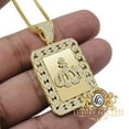 thumbnail image 3 of Real Sterling Silver Allah Muslim Charm Islamic Dog Tag Pendent Diamond + Chain/Gold Finish, 3 of 6