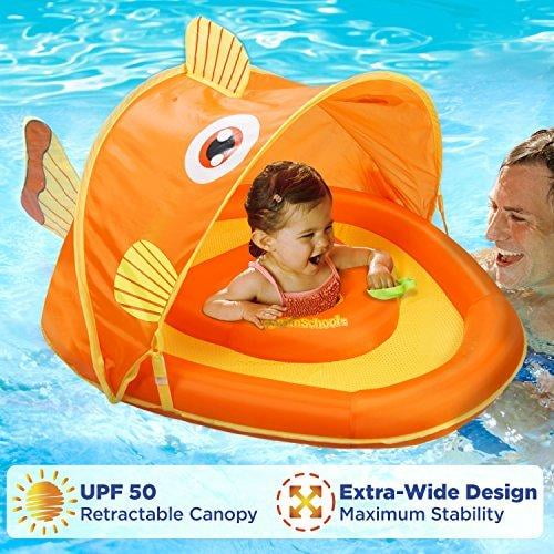 SwimSchool GoldEFish Fabric Baby Boat, Splash and Play, Adjustable