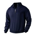 thumbnail image 2 of UVEASISHA Knitted Sweatshirt for Men Half Zip Mock Neck Casual Pullover Winter Oversized Cable Knit Sweatshirts Comfy Loose Solid Color Pullovers Navy S, 2 of 7