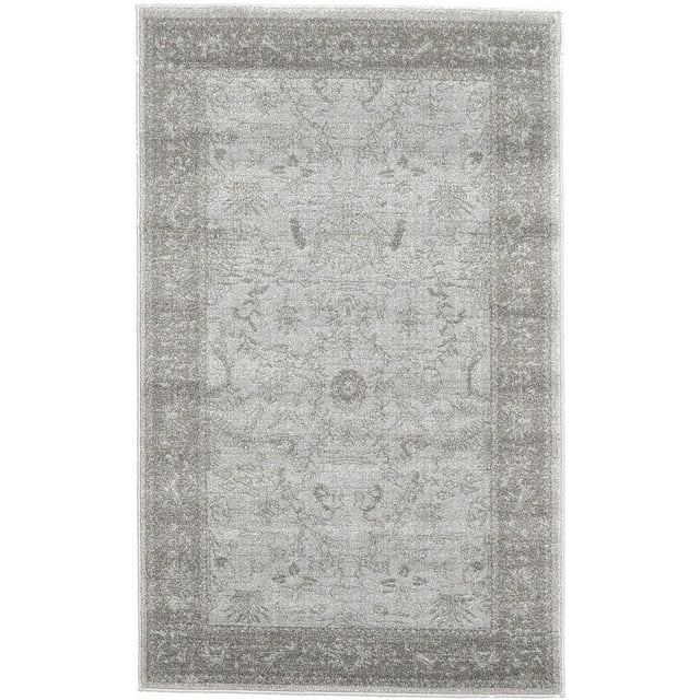 Unique Loom La Jolla Collection Tone Traditional Area Rug, 3 Feet 3 Inch x 5 Feet 3 Inch, Light Gray/Dark Gray