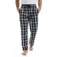 thumbnail image 3 of QPNGRP Mens Fleece Plaid Pajama Pants Bottoms with Pockets Cozy Sleepwear Lounge Wear Black M, 3 of 8