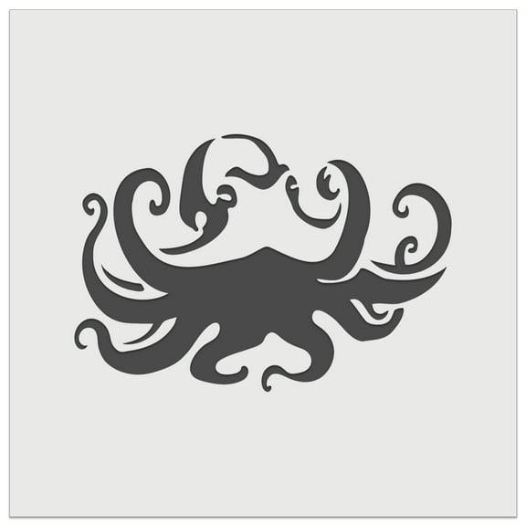 Floating Swimming Octopus with Tentacles Spread DIY Cookie Wall Craft Stencil - 5.5 Inch