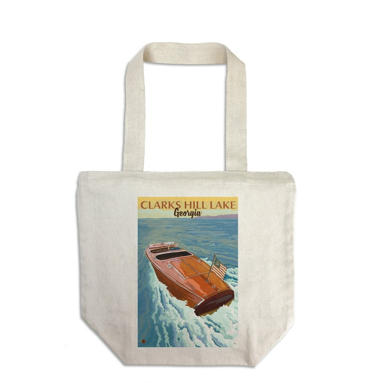 Clarks Hill Lake Georgia Wooden Boat Scene 100 Cotton Canvas