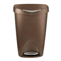 Umbra 084200-125 Brim Large Kitchen Trash Can with Stainless Steel Foot Pedal, Bronze