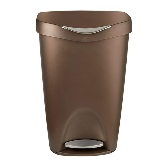 Umbra 084200-125 Brim Large Kitchen Trash Can with Stainless Steel Foot Pedal, Bronze