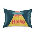 thumbnail image 7 of Yayeee Pillowcase King Size Set of 2 Satin Wrinkle Resistant Pillow Case, Blue UFO, 7 of 7