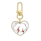 thumbnail image 1 of Weather Lightning Cloud ilustración patron Llavero de metal en forma de corazón dorado, 1 of 3