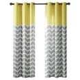 thumbnail image 1 of Intelligent Design Alex Polyester Microfiber Chevron Panel Pair in Yellow/Gray, 1 of 9