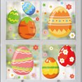 thumbnail image 2 of Inteprter Pegatinas de ventana de feliz Pascua, adhesivos de impresión, Mural, calcomanías reutilizables, conejo, huevos coloridos, fiesta, Kits de decoración para fiestas, 2 of 6