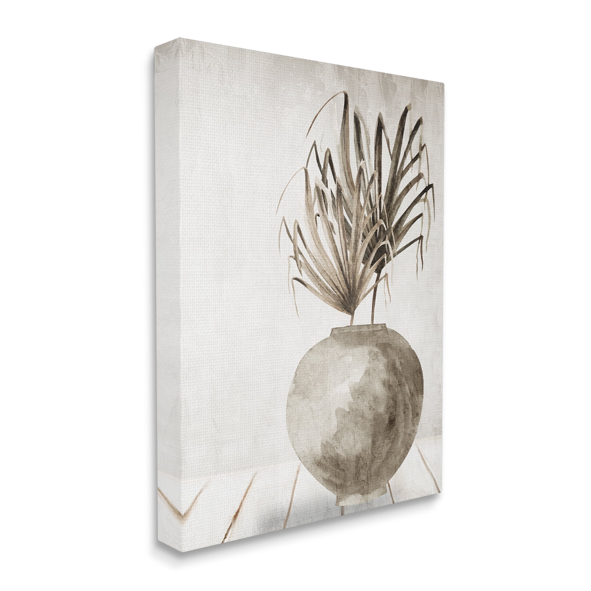 Stupell Industries Neutral Palms Still Life Botanical & Floral Painting Gallery Wrapped Canvas Art Print Wall Art, 24 x 30