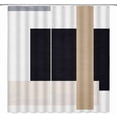 thumbnail image 3 of Abstract Modern Shower Curtain Black Tan Beige Boho Geometric Mid Century Neutral Aesthetics Minimalist Fabric Bathroom Decor Curtains Set Include Hooks 70"W x 72"L (Pack of 1), 3 of 6