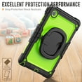 thumbnail image 5 of Allytechgroup Rugged Case for Lenovo Tab M11 11" 2024, Adjustable Kickstand Case with Built-in Screen Protector Shoulder Strap Anti-Drop Shockproof Full Body Protection Case, Black+Green, 5 of 8