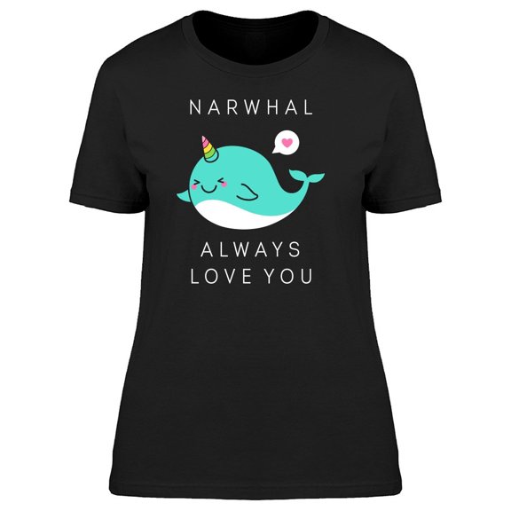 Cute Smiling Narwhal Tee Women's -Image by Shutterstock