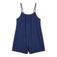 thumbnail image 6 of Bloomae Summer Casual Rompers for Women Loose Comfy Wide Leg Short Jumpsuits Sleeveless Spaghetti Strap One Piece Beach Jumpers With Pockets, 6 of 6