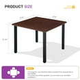 thumbnail image 5 of Vicllax 38" Square Outdoor Patio Dining Table for 4 Metal Modern Style for Garden Deck,Walnut(1piece), 5 of 10