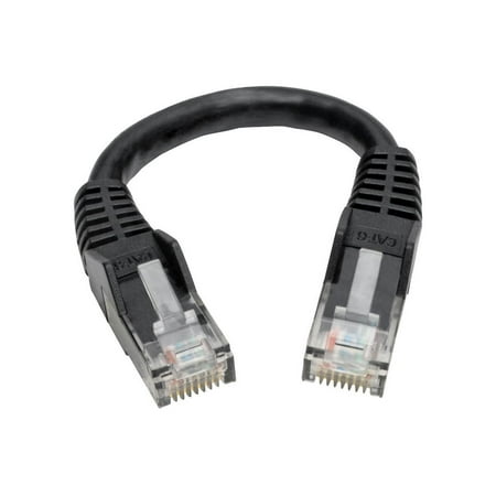 UPC: 0037332206459 | Tripp Lite N201-06N-BK Premium Cat6 Gigabit Snagless Molded Utp Patch Cable 24 Awg 550 Mhz/1 Gbps (Rj45 M/M) Black 6 In. – Patch Cable – Rj-45 (M) To Rj-45 (M) – 5.9 In – Utp – Cat 6 – Ieee 802.