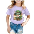 thumbnail image 4 of Shamrock Printed Kids Tops St Patricks Day Short Sleeve Round Neck T-Shirts Soft Cotton Casual Comfortable Spring Summer Boys Girls Apparel 8-9 Years, 4 of 4