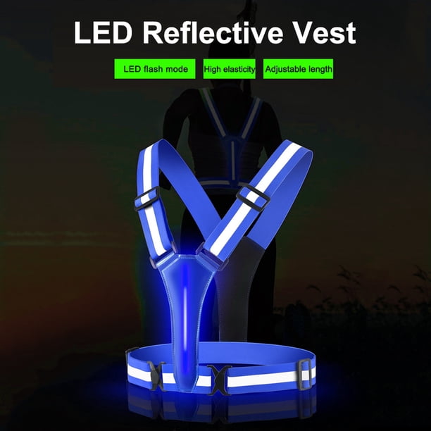 Chaqueta de seguridad LED Chaleco de seguridad de trabajo nocturno reflectante ajustable para niños adultos FLhrweasw Nuevo