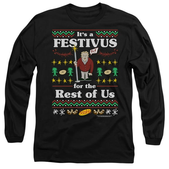 Seinfeld Festive Festivus Unisex Adult Long-Sleeve T Shirt, Medium