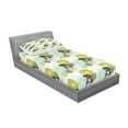 thumbnail image 2 of Ambesonne Floral Fitted Sheet & Pillow Sham Set, Pastel Wildflower Leaves, Twinxl, Yellow Green Pale Blue, 2 of 2