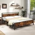 thumbnail image 2 of Costway King Size Bed Frame with Wooden Headboard and Footboard Under-Bed Storage, 2 of 10