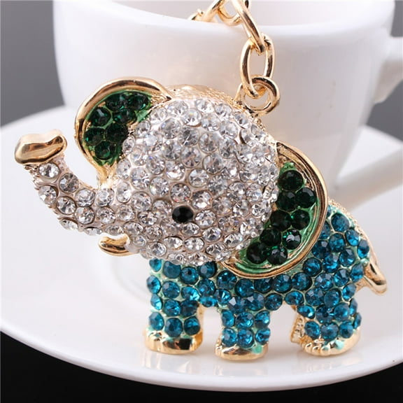 WEAVILUX elephant keyring Rhinestone Keychain Elephant Style Zinc Alloy 1Pcs for Friends Daily Use