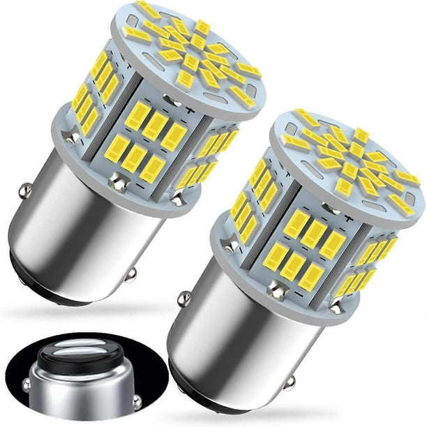P21/5w 1157 Bay15d LED Bulbs 12V 24V, 54SMD Super Bright White 6000K, For brake lights, stop light, tail lights, etc. Not suitable for boats. (Pack of