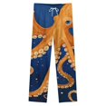 thumbnail image 4 of Oceanic Octopus Artwork Winter Female Pants Flannel High Waist Women Pants Lady Warm Straight Leg Plush Trousers, 4 of 7