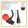 thumbnail image 5 of Tripp Lite Model P019-008-C15RA 8 ft. Heavy-Duty Power Cord, 15A, 14 AWG (NEMA 5-15P to Right-Angle IEC-320-C15), 5 of 12