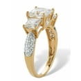 thumbnail image 3 of PalmBeach Jewelry Princess-Cut Cubic Zirconia 3-Stone Engagement Ring 3.06 TCW in Solid 10k Yellow or White Gold, 3 of 6