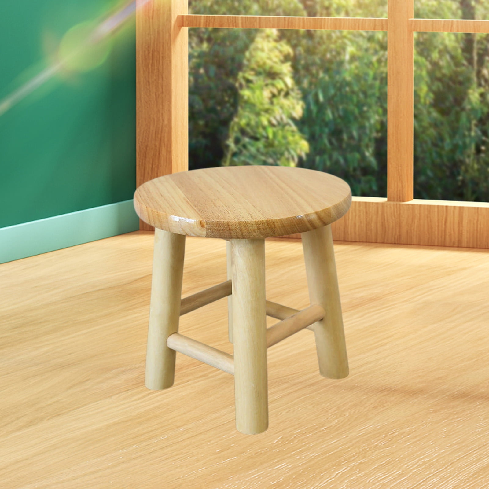 PPgejGEK Inch Yellow Solid Wood Small Stool for