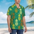 thumbnail image 2 of Salouo Pineapples1 for Hawaiian Shirt for Men,Summer Beach Casual Short Sleeve Button Down Shirts Men's Regular-Fit Short-Sleeve Print Shirt -XX-Large, 2 of 6