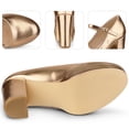 thumbnail image 3 of Zapatos de tacón grueso con plataforma Mary Janes para mujer, oro rosa, EE. UU. 11, 3 of 5