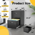 thumbnail image 3 of 2 Drawer File Cabinets,Metal Office File Cabinet with Lock,Black Filing Cabinets for Home Office,Vertical Modern File Cabinet Office Two Drawers for Hanging Letter,Assembly Required, 3 of 8