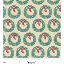 Cotton The Night Before Christmas By Jim Shore Winter Wreaths Holiday Decor Greenery Benartex Cotton Fabric Print by the Yard (16033-07)