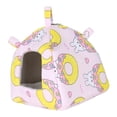 thumbnail image 2 of Casita colgante para pájaros, nido para loros, cama acogedora para hámsteres, escondite de mesa para mascotas, accesorio versátil, forrado de felpa, Conejo, 2 of 8
