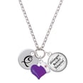 thumbnail image 1 of Delight Jewelry Silvertone Large Script Letter - Q - 3/4'' Disc - Purple Heart Nurse Strong Zoe Necklace, 1 of 4