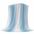 thumbnail image 6 of Sky Blue White Blanket Soft Cozy Warm Twin Blanket for Bed, Plush Fuzzy Flannel Fleece Blankets for Sofa, Gradient Vertical Stripes Minimalist Throw Blankets for Couch, Gifts for Men, 60"x80", 6 of 9