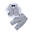thumbnail image 1 of Baby Toddler Boys Gentleman Outfit Suit Set Infant Boys Shirt+ Vest+ Tie+ Pants(infant Boys-little Boys),Gray,2-3 Years, 1 of 11