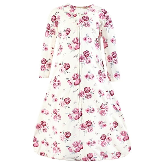 Hudson Baby Infant Girl Long Sleeve Cotton Jersey Sleeping Bag, Rose, 0-6 Months