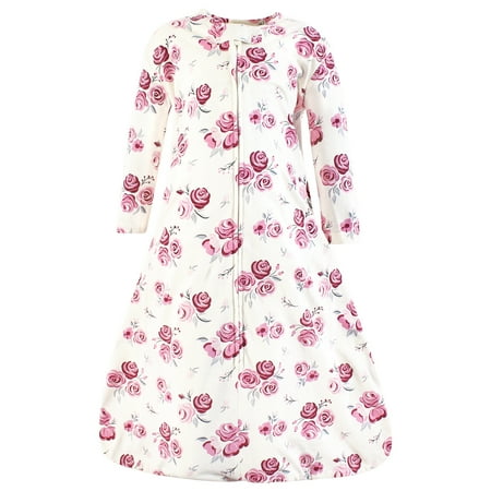 Hudson Baby Infant Girl Long Sleeve Cotton Jersey Sleeping Bag, Rose, 6-12 Months