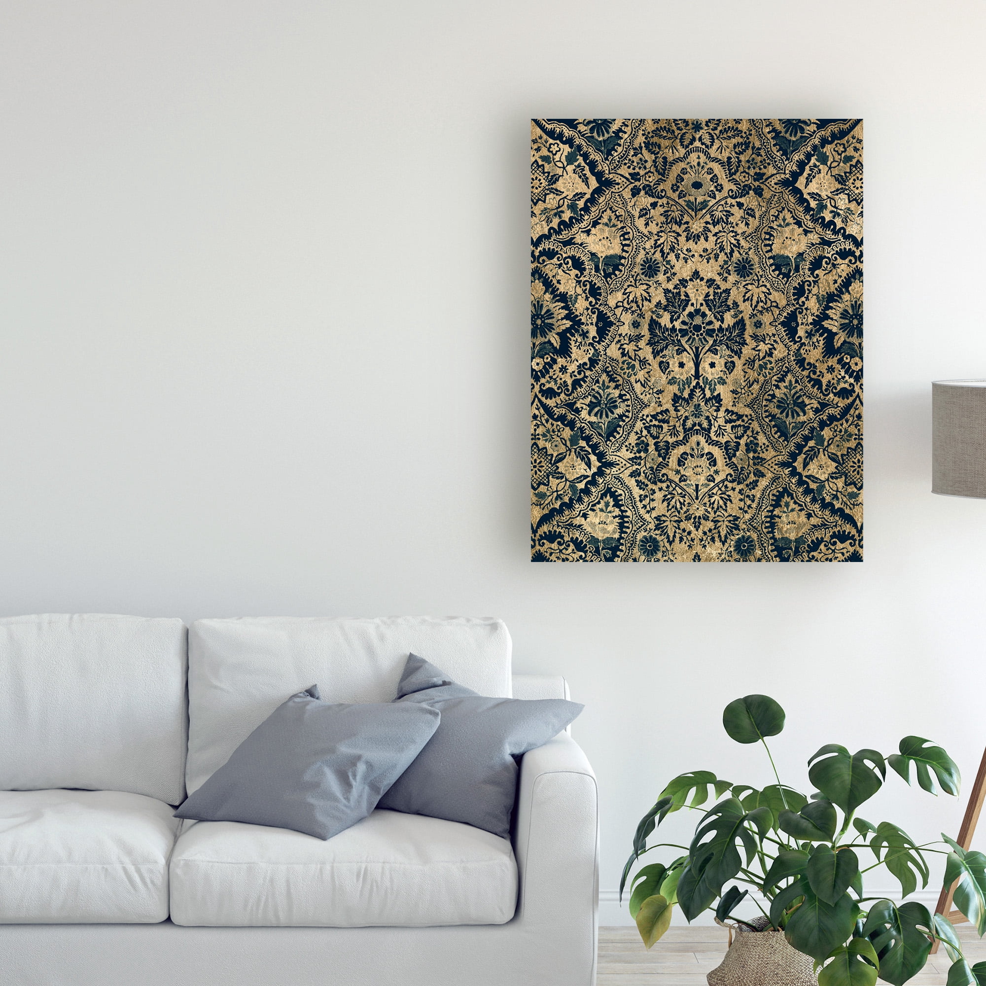 Trademark Fine Art 'Baroque Tapestry in Aged Indigo I' Canvas Art by Vision Studio