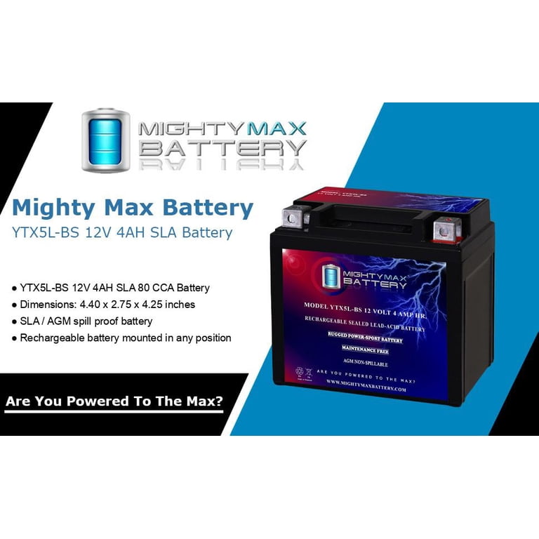 YTX5L-BS Replacement for Yamaha YW50A Zuma XF50C3 Scooter Battery