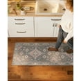 thumbnail image 3 of TOWN & COUNTRY LUXE Livie Forever Vintage Everwash® Washable Multi-Use Decorative Rug with Non-Slip Backing, Grey/Rose Pink, 24"x72", 3 of 9