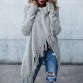 thumbnail image 3 of Vedolay Womens Tops Women's Sweaters Turtleneck Lantern Sleeve Oversized Ribbed Knit Fall Tops,Gray M, 3 of 5